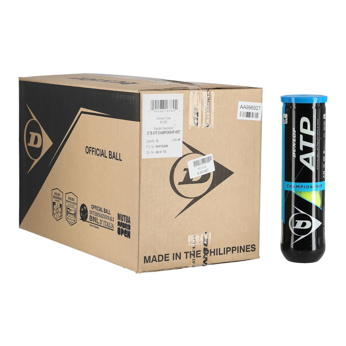 Dunlop Tennisbälle ATP Championship Dose 18x4er Im Karton 1 Dunlop Tennisbälle ATP Championship Dose 18x4er Im Karton