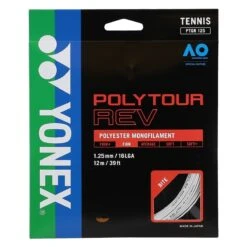 Yonex Tennissaite Poly Tour Rev (Polyester/achteckig) Weiss 12m Set