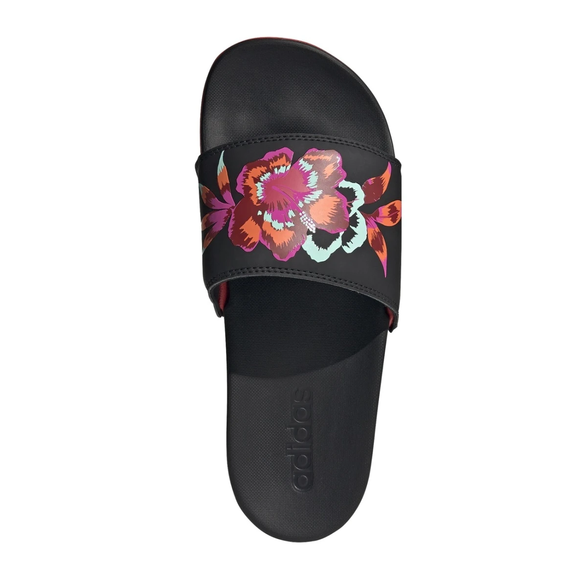 ADIDAS PERFORMANCE Adidas Adilette Comfort (Blume) Schwarz/rot Badeschuhe Damen 2 ADIDAS PERFORMANCE Adidas Adilette Comfort (Blume) Schwarz/rot Badeschuhe Damen – Bild 2